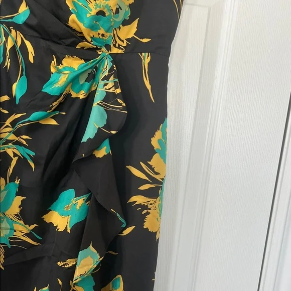 Banana Republic Black and Yellow Floral Midi Dress - Picture 3 of 5